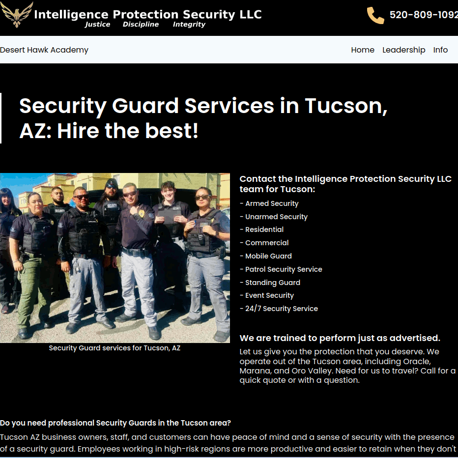 Intelligence Protection Security site thumbnail